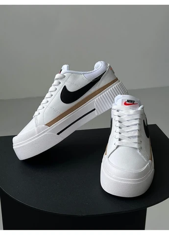 Белые демисезонные кроссовки мужские nike court legacy lift white найк коурт легаси No Brand