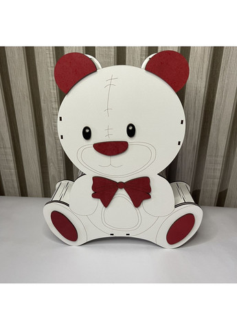 Подарочный бокс в деревянной коробке в форме ведмедя с мыльными розами и конфетами Raffaello No Brand (354820453)