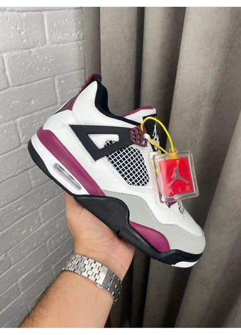 КРОСІВКИ ЖІНОЧІ NIKE AIR JORDAN 4 WHITE VIOLET НАЙК АІР ДЖОРДАН No Brand білі зими (368647024)