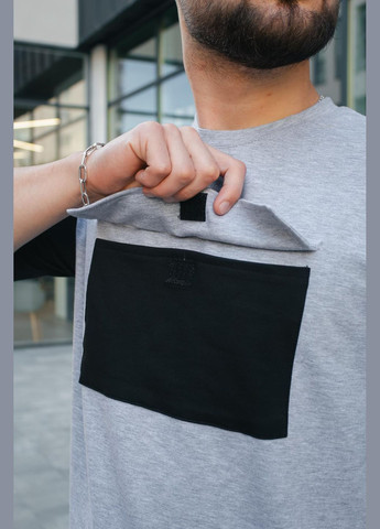 Серая футболка мужская "" серо-черная с коротким рукавом Intruder FreeDom