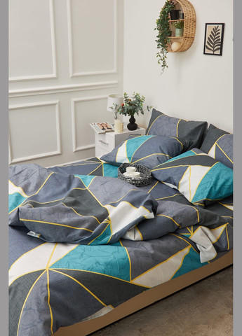 Комплект постельного белья King Size 220x240 наволочки 2х40х60 Микросатин Premium (MS-820001458) Moon&Star Triangles (285718033)