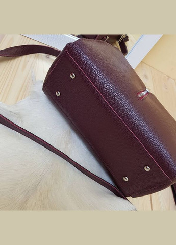 Бордова жіноча шкіряна сумка через плече з маленькою ручкою та довгим ремінцем Serebro (278260582)