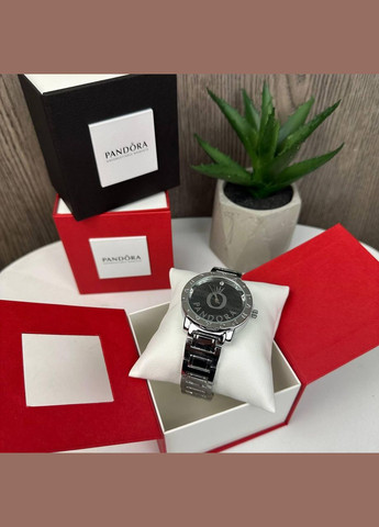 Жіночі кварцові наручні годинники металеві з подарунковою коробкою Pandora срібні (sku_1726С) No Brand (346078133)