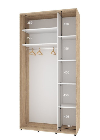 Шкаф-купе двухдверный Комфорт Мебель 120*60*240 см Натуральный 2 двери Зеркало Стандарт Комфорт Меблі (360433933)