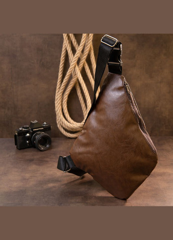 Сумка слинг кожзам Vintage для документов через плечо вертикальная темно-коричневая (sku_20566) No Brand (328922258)