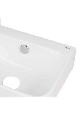 Комплект Tern: Раковина подвесная прямоугольная левая 450х250х158 мм White + Донный клапан PU02O Qtap QT17115117LWN47327 (346492454)