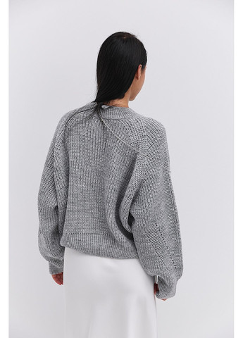 Вязаная женская кофта серая с рукавами-регланами Arjen (370601748)