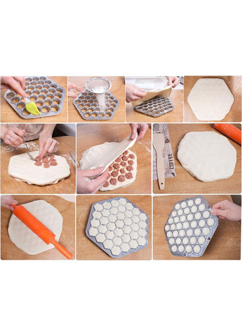 Пельменниця шестигранна металева посилена форма для швидкого ліплення на 37 пельменів RS (299630645)