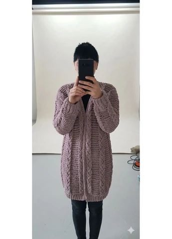 Темно-лиловый демисезонный кардиган No Brand