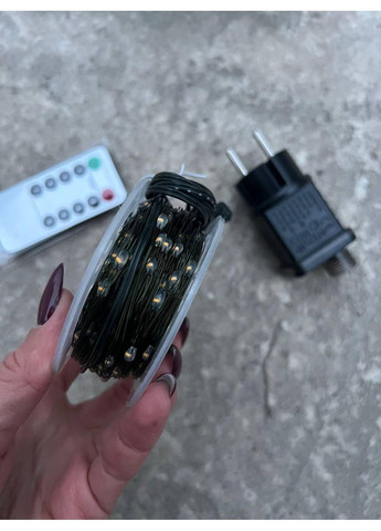 Гірлянда електрична зелений дріт 50м з пультом No Brand (368703277)