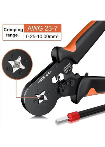 Кліщі обтискні кримпер для наконечників 0.25-10 мм2 обжимний інструмент HSC8 6-4А (R051305) No Brand (330778701)