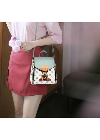 Детский рюкзак сумка с мишкой для девочек из экокожи стильная сумка-рюкзак с нашивкой медведем ProDobro (370147737)