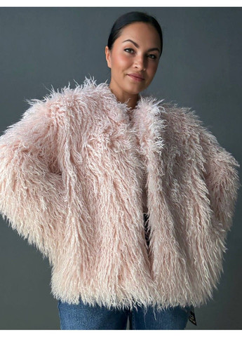 Шуба жіноча 10051 штучне хутро під ламу коротка рожева Lady yep (350936326)