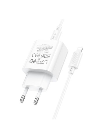 Сетевое зарядное устройство C76A Pro 1USB-C PD/QC 30W+Type-C to Lightning Белый Hoco (370440178)