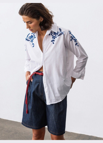 Белая рубашка однотонная Dressa