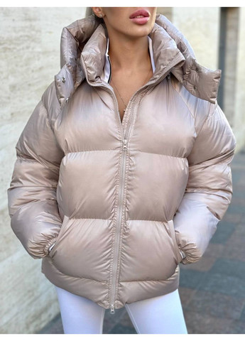 Бежевый зимний Пуховик No Brand