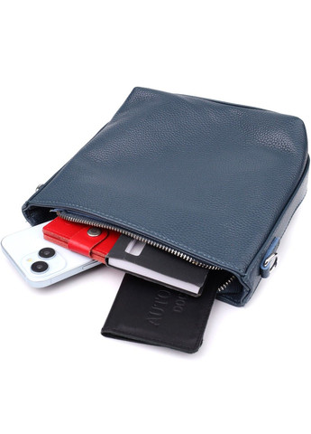 Повседневная женская сумка на плечо из натуральной кожи 22911 Голубой Vintage (356452086)