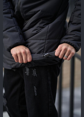 Темно-серая куртка демисезонная удлиненная зима/весна/осень до -15 плащевка с микрофиброй No Brand