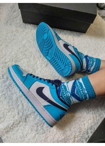 КРОССОВКИ ЖЕНСКИЕ NIKE AIR JORDAN RETRO 1 LOW BLUE WHITE BLACK НАЙК АИР ДЖОРДАН No Brand чёрные демисезоны (367177700)