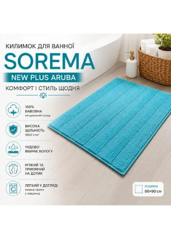 Коврик NEW PLUS ARUBA 60х90 см Бирюзовый Sorema (396711702)