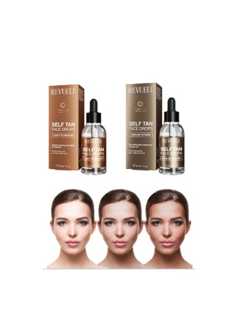 Автозагар для лица темный Salf Tan Face Drop Medium to Dark, 30 мл REVUELE (335858242)