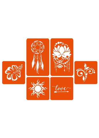 Набір хни з трафаретами для біо-тату №1 henna-set-01 No Brand (365638319)