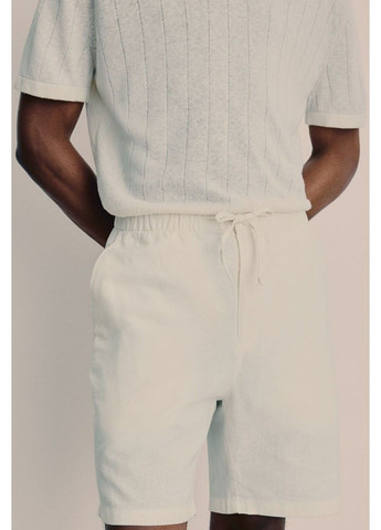 Мужские льняные шорты Regular Fit Н&М (57014) M Белые H&M (292632431)