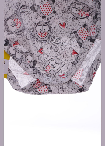 Боді з довгим рукавом кулір на кнопці із совушкою сірий 68 см (39697) BABYKROHA (297197890)