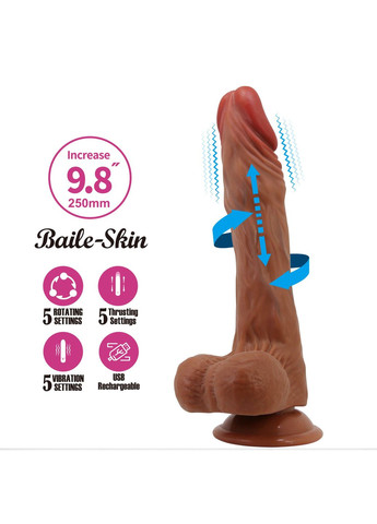 Реалістичний вібратор Calisto мулат, 25 см Baile (362516755)