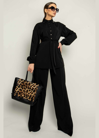 Широкі брюки-палаццо з високою посадкою на резинці — штани з бічними кишенями та середнім швом (БР 0221) RiMari (334892758)