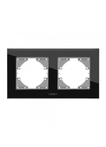 Рамка черное стекло на 2 места горизонтальная BINERA Videx (366298440)