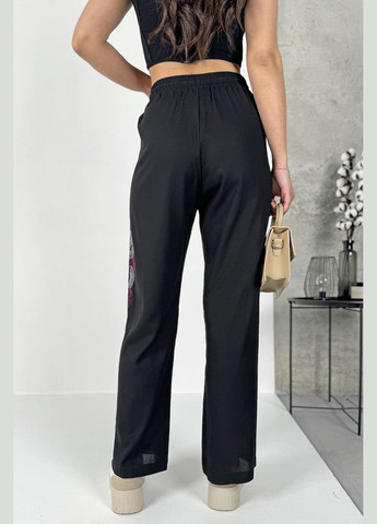 Женские модные повседневные льняные брюки с яркой вышивкой INNOE брюки (290665817)