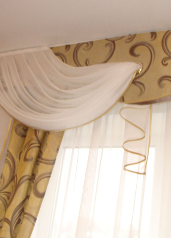 Жорсткий ламбрекен із шторою Стайл ширина 250см золотистий (48_5ж) Firanka Style (340112019)