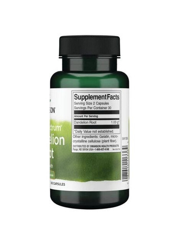 Корінь кульбаби Full Spectrum Dandelion Root 515 mg 60 Caps Swanson (292632730)