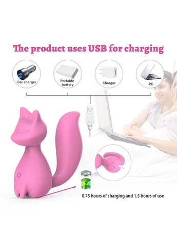 Міні-вібратор кліторальний Doris у формі лисиці світло-рожевий, 10 режимів вібрації Every Night Toys (366890253)