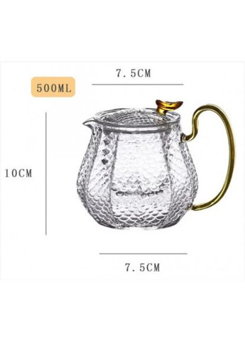 Чайник заварник стеклянный жаростойкий Handblown Лепестки 500 мл (607) Jingpin (285452097)