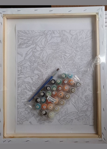 Картина за номерами Тигр в джунглях Картини в цифрах на полотні Тварини в квітах 40х50 GX44819 Rainbow Art (308989239)