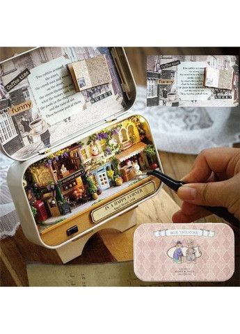 Міні румбокс у металевій скриньці Куточок щастя Міні ляльковий будиночок DIY House Roombox In a happy corner 4005 No Brand (362452966)