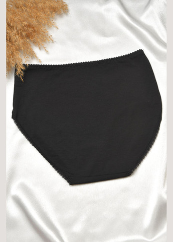 Трусы женские полубатальные черного цвета с рисунком Let's Shop (302859278)