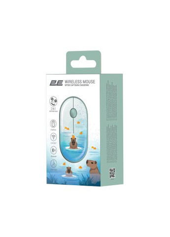 Мышка Green (-MF300WCAPIBARAGN) 2E MF300 CAPYBARATANGERINE Silent Wireless/Bluetooth (366645010)