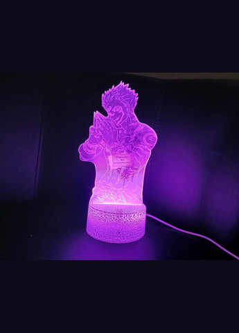 Акриловый 3D стветильник - ночник Аниме Магическая битва Годжо Сатору 16 цветов + пульт ( подставка светится) No Brand (316358234)