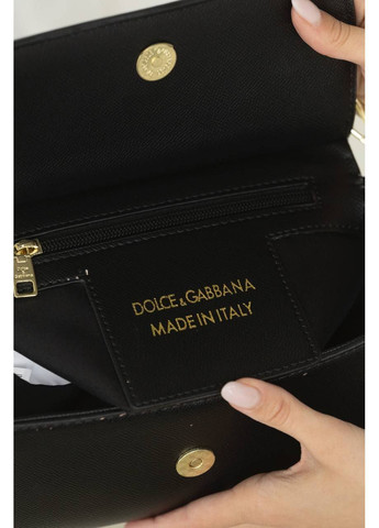 Шкіряна сумка жіноча Dolce&Gabbana Sicily Handbag Black/Gold класична Дольче Габана чорна крос боді No Brand (367837653)