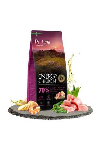 Корм сухий Energy Chicken and Potatoes для активних собак всіх порід, з куркою та картоплею, 12 кг Profine (334372430)