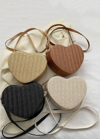 Жіноча сумка 8270 крос-боді Серце коричнева No Brand (303323035)