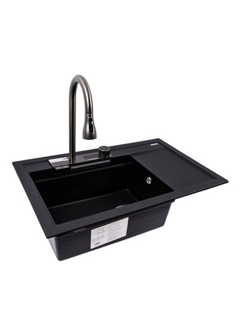Гранітна мийка ATRUM 7950 матова Чорний металік Valeso (358059872)