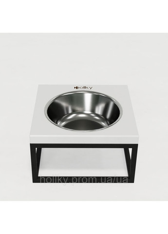 Миска на підставці для котів і середніх собак Base Solo M (1 × 0,8 л) Solo M-212110-BLWH Hollky (365652788)