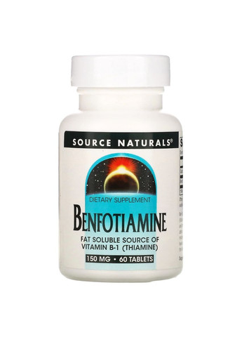 Бенфотіамін, 150 мг, Benfotiamine,, 60 таблеток Source Naturals (326054481)