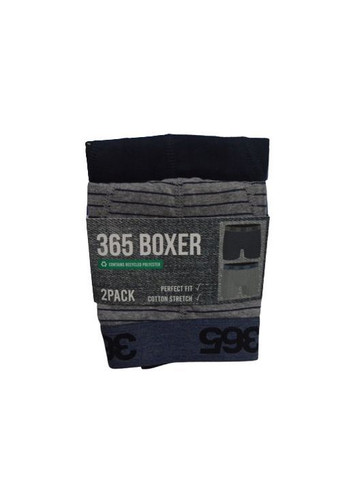 Набір чоловічих трусів боксерів 365 BOXER 2 шт в наборі, темно-синій, сірий в смужку. No Brand Боксери (369402486)