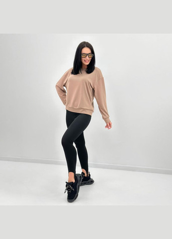 Кавовий базовий світшот із двонитки Fashion Girl (300850214)