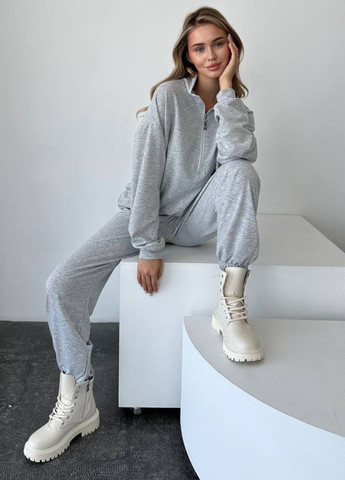 Базовий повсякденний оверсайз костюм двійка: кофта на блискавці + штани на резинці Tik-Tak (322672090)